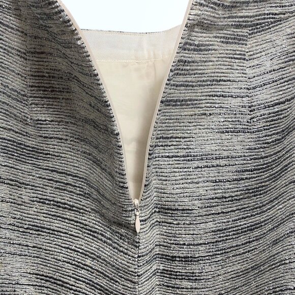 NWT J. Crew Black White Metallic Striped Faux Wrap Skirt 8 - Picture 6 of 7